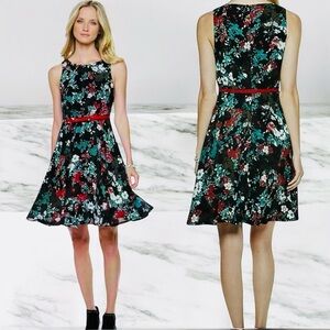 Women's ELLE Aqua Floral
Print Pleated Fit & Flare Dress
Size M